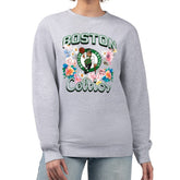 Boston Celtics G-III 4Her by Carl Banks Women's Flowers Team Logo Graphic Fleece Crewneck Pullover Sweatshirt