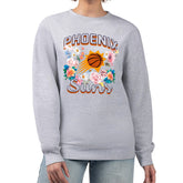 Phoenix Suns G-III 4Her by Carl Banks Women's Flowers Team Logo Graphic Fleece Crewneck Pullover Sweatshirt