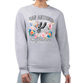 San Antonio Spurs G-III 4Her by Carl Banks Women's Flowers Team Logo Graphic Fleece Crewneck Pullover Sweatshirt