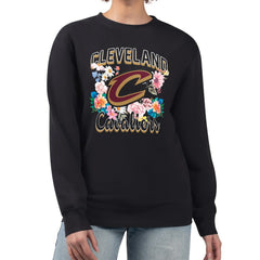 Cleveland Cavaliers G-III 4Her by Carl Banks Women's Flowers Team Logo Graphic Fleece Crewneck Pullover Sweatshirt sale