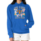 New York Knicks G-III 4Her by Carl Banks Women's Flowers Team Logo Graphic Fleece Pullover Hoodie