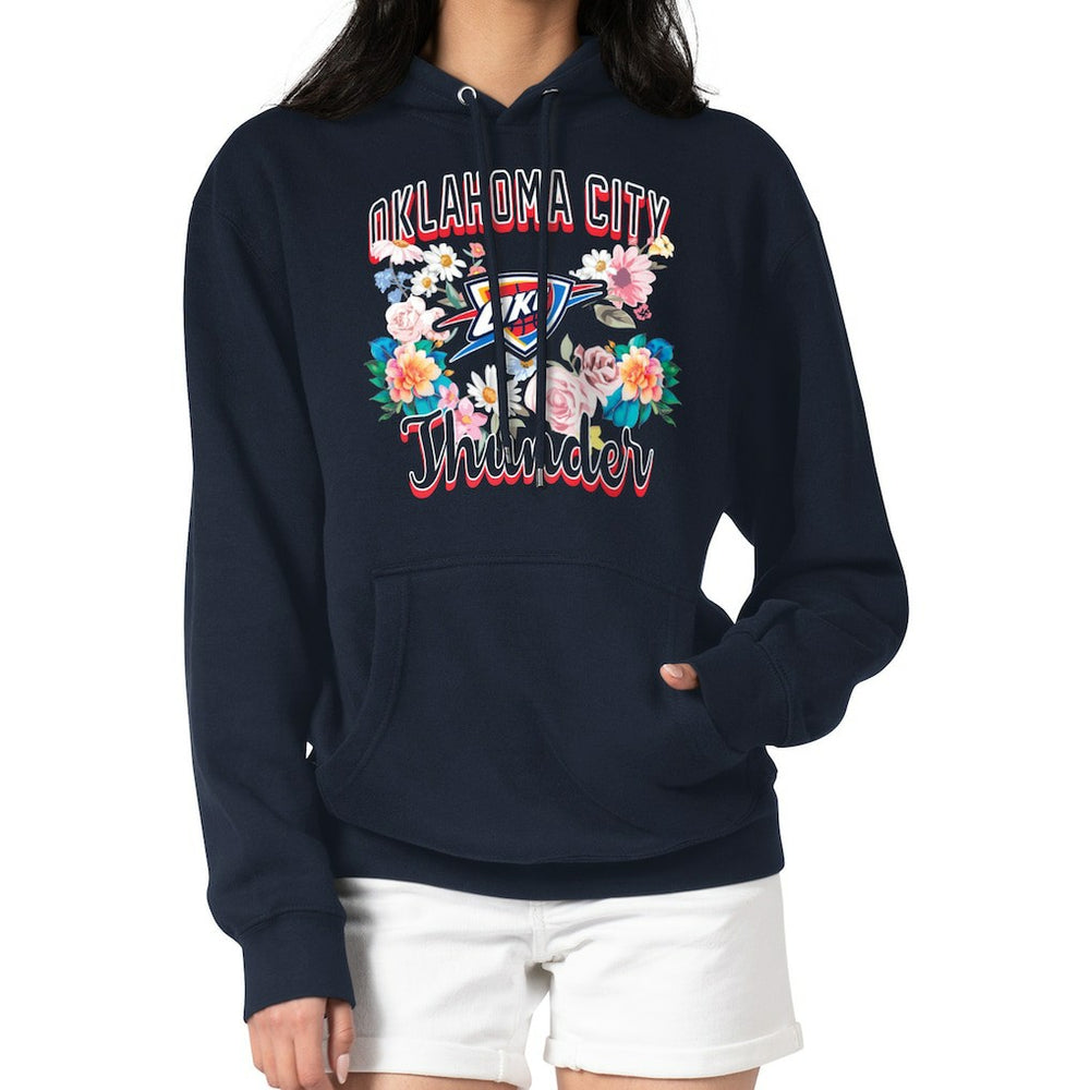 Oklahoma City Thunder G-III 4Her by Carl Banks Women's Flowers Team Logo Graphic Fleece Pullover Hoodie
