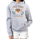 New York Knicks G-III 4Her by Carl Banks Women's Flowers Team Logo Graphic Fleece Pullover Hoodie