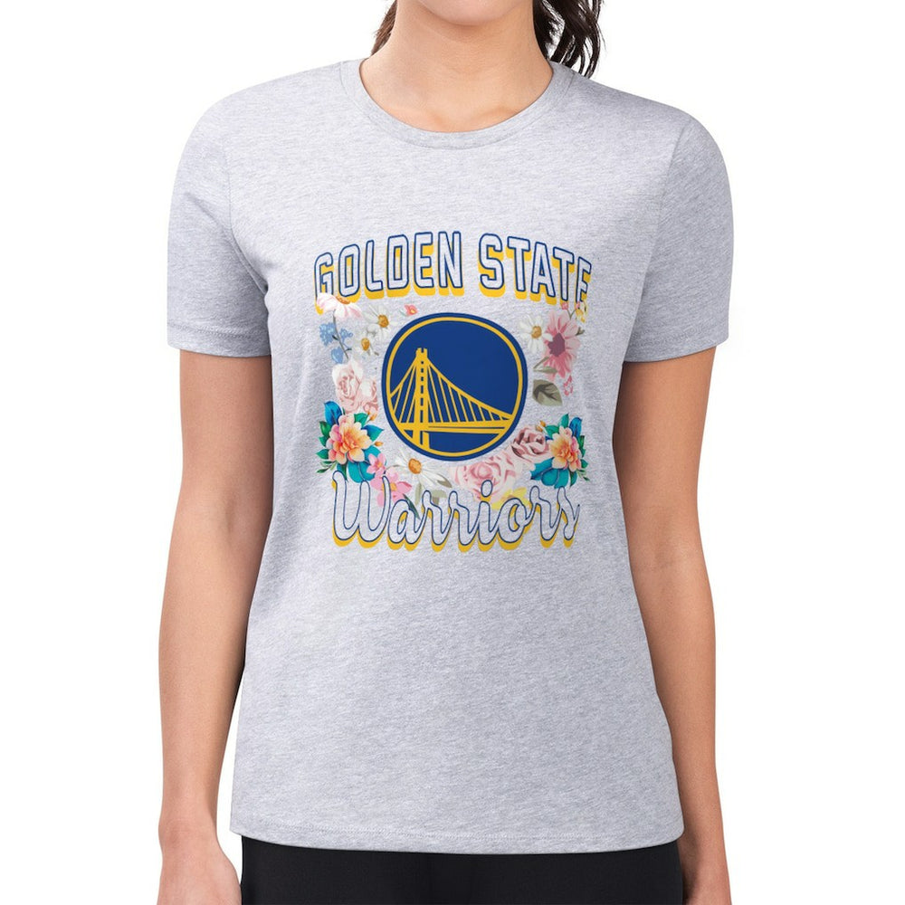 Golden State Warriors G-III 4Her by Carl Banks Women's Super-Slim Fit Lightweight Flowers Team Logo Graphic T-Shirt sale