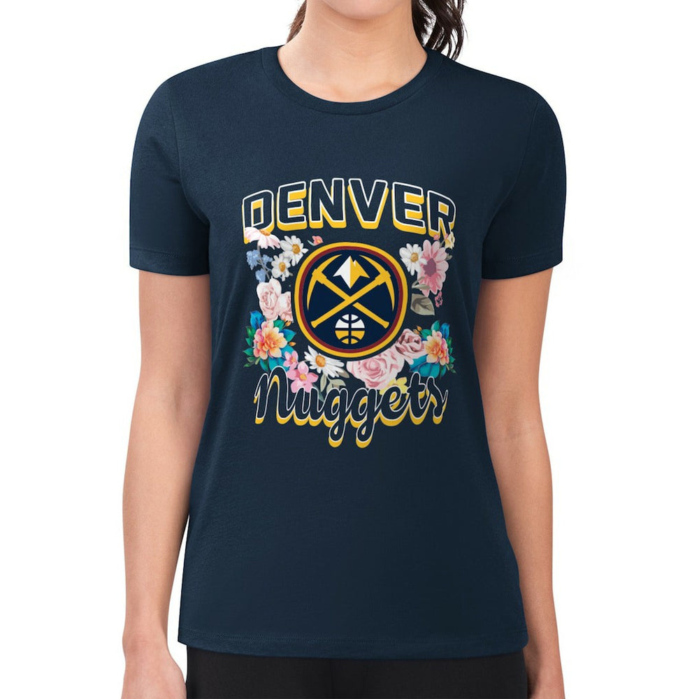 Denver Nuggets G-III 4Her by Carl Banks Women's Super-Slim Fit Lightweight Flowers Team Logo Graphic T-Shirt sale