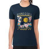 Indiana Pacers G-III 4Her by Carl Banks Women's Super-Slim Fit Lightweight Flowers Team Logo Graphic T-Shirt