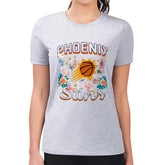 Phoenix Suns G-III 4Her by Carl Banks Women's Super-Slim Fit Lightweight Flowers Team Logo Graphic T-Shirt