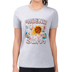 Phoenix Suns G-III 4Her by Carl Banks Women's Super-Slim Fit Lightweight Flowers Team Logo Graphic T-Shirt