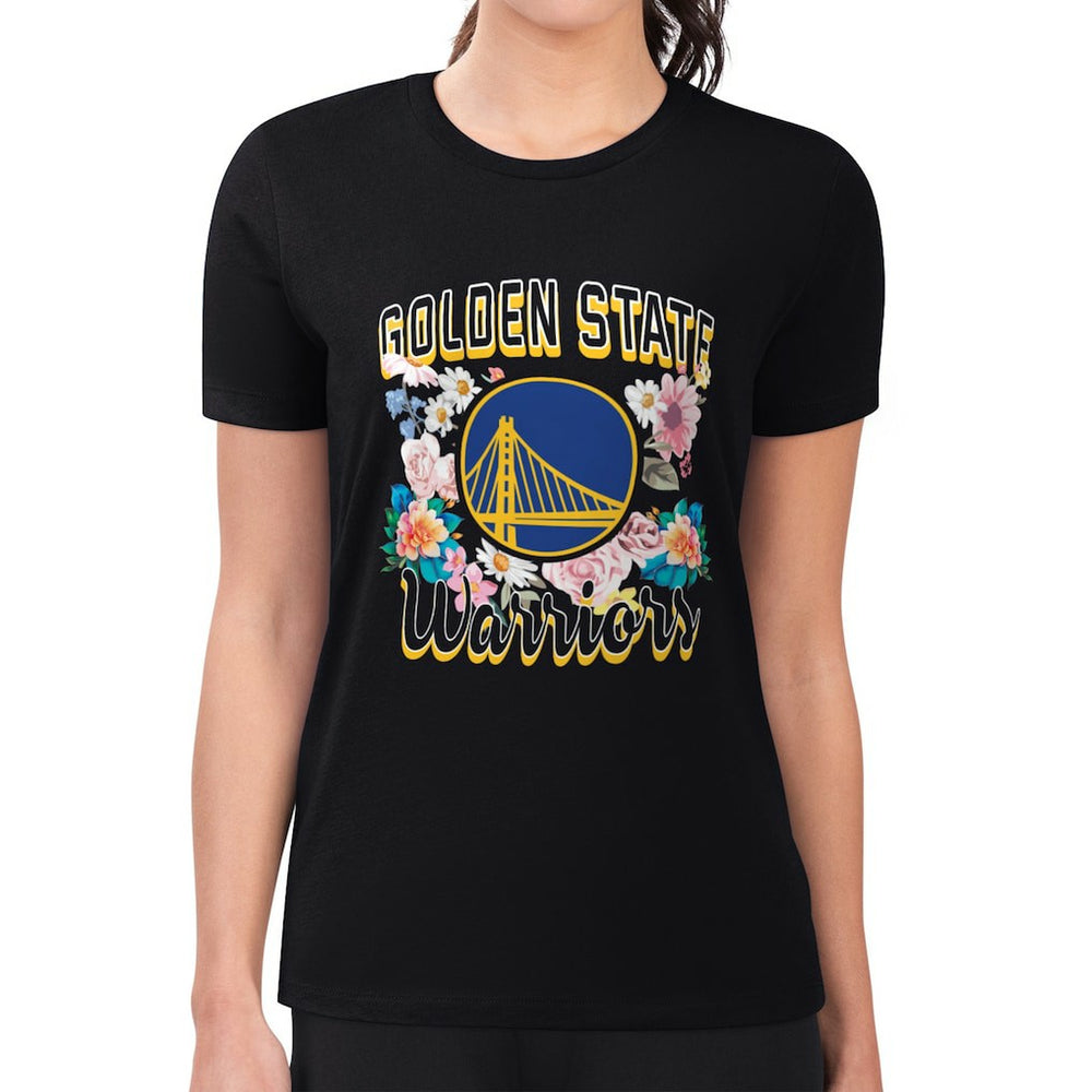 Golden State Warriors G-III 4Her by Carl Banks Women's Super-Slim Fit Lightweight Flowers Team Logo Graphic T-Shirt sale