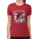 Portland Trail Blazers G-III 4Her by Carl Banks Women's Super-Slim Fit Lightweight Flowers Team Logo Graphic T-Shirt