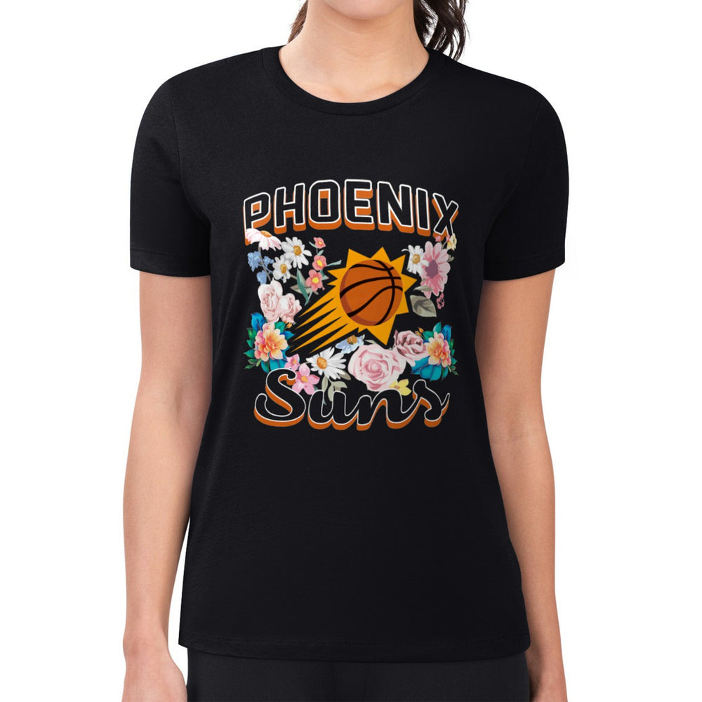Phoenix Suns G-III 4Her by Carl Banks Women's Super-Slim Fit Lightweight Flowers Team Logo Graphic T-Shirt