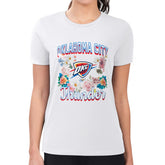 Oklahoma City Thunder G-III 4Her by Carl Banks Women's Super-Slim Fit Lightweight Flowers Team Logo Graphic T-Shirt