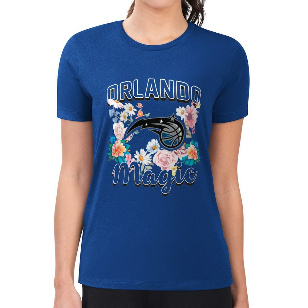 Orlando Magic G-III 4Her by Carl Banks Women's Super-Slim Fit Lightweight Flowers Team Logo Graphic T-Shirt