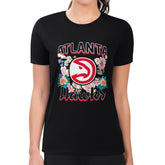Atlanta Hawks G-III 4Her by Carl Banks Women's Super-Slim Fit Lightweight Flowers Team Logo Graphic T-Shirt