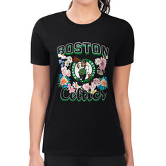 Boston Celtics G-III 4Her by Carl Banks Women's Super-Slim Fit Lightweight Flowers Team Logo Graphic T-Shirt