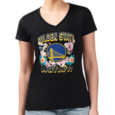 Golden State Warriors G-III 4Her by Carl Banks Women's Super-Slim Fit Lightweight Flowers Team Logo Graphic V-Neck T-Shirt sale