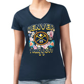 Denver Nuggets G-III 4Her by Carl Banks Women's Super-Slim Fit Lightweight Flowers Team Logo Graphic V-Neck T-Shirt sale
