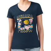 Indiana Pacers G-III 4Her by Carl Banks Women's Super-Slim Fit Lightweight Flowers Team Logo Graphic V-Neck T-Shirt