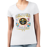 Denver Nuggets G-III 4Her by Carl Banks Women's Super-Slim Fit Lightweight Flowers Team Logo Graphic V-Neck T-Shirt sale