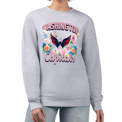 NHL Washington Capitals G-III 4Her by Carl Banks Women's Flower Logo Pullover Sweatshirt