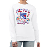 NHL New York Rangers G-III 4Her by Carl Banks Women's Flower Logo Pullover Sweatshirt