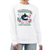 NHL Vancouver Canucks G-III 4Her by Carl Banks Women's Flower Logo Pullover Sweatshirt