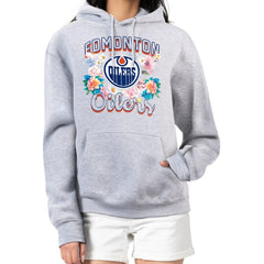 NHL Edmonton Oilers G-III 4Her by Carl Banks Women's Flower Logo Pullover Hoodie