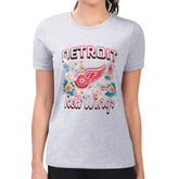 NHL Detroit Red Wings G-III 4Her by Carl Banks Women's Super-Slim Fit Lightweight Flower Logo T-Shirt