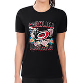 NHL Carolina Hurricanes G-III 4Her by Carl Banks Women's Super-Slim Fit Lightweight Flower Logo T-Shirt