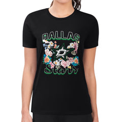NHL Dallas Stars G-III 4Her by Carl Banks Women's Super-Slim Fit Lightweight Flower Logo T-Shirt