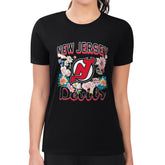 NHL New Jersey Devils G-III 4Her by Carl Banks Women's Super-Slim Fit Lightweight Flower Logo T-Shirt
