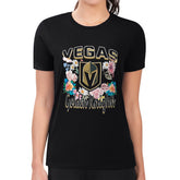 NHL Vegas Golden Knights G-III 4Her by Carl Banks Women's Super-Slim Fit Lightweight Flower Logo T-Shirt