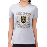 NHL Vegas Golden Knights G-III 4Her by Carl Banks Women's Super-Slim Fit Lightweight Flower Logo T-Shirt