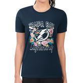 NHL Tampa Bay Lightning G-III 4Her by Carl Banks Women's Super-Slim Fit Lightweight Flower Logo T-Shirt