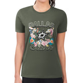 NHL Dallas Stars G-III 4Her by Carl Banks Women's Super-Slim Fit Lightweight Flower Logo T-Shirt