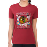 NHL Chicago Blackhawks G-III 4Her by Carl Banks Women's Super-Slim Fit Lightweight Flower Logo T-Shirt
