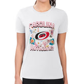 NHL Carolina Hurricanes G-III 4Her by Carl Banks Women's Super-Slim Fit Lightweight Flower Logo T-Shirt