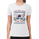 NHL Colorado Avalanche G-III 4Her by Carl Banks Women's Super-Slim Fit Lightweight Flower Logo T-Shirt
