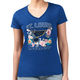 NHL St. Louis Blues G-III 4Her by Carl Banks Women's Super-Slim Fit Lightweight Flower Logo V-Neck T-Shirt