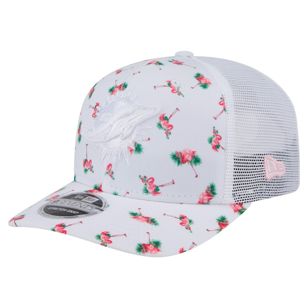 Adventure Flamingo Pattern 9SEVENTY Stretch-Snap Hat - Miami Dolphins Hats