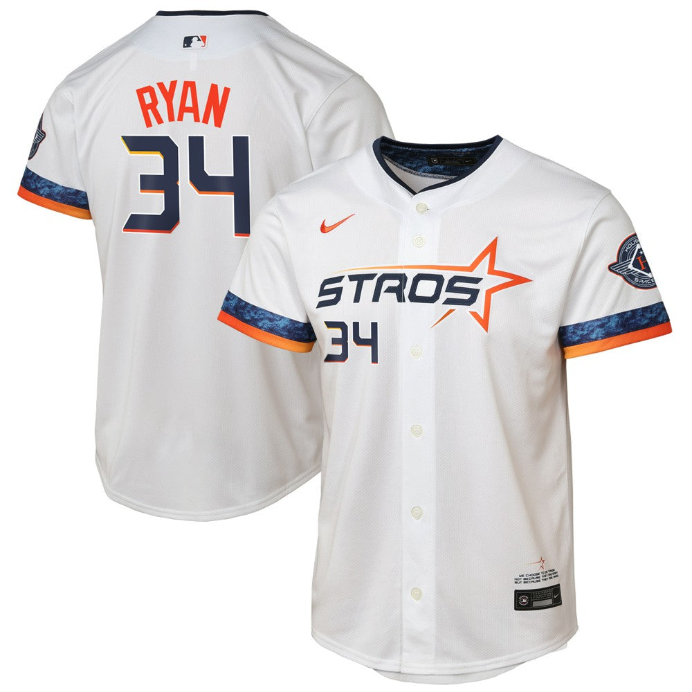 White Nolan Ryan Houston Astros Nike Youth 2025 City Connect Limited Player Jersey