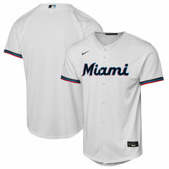 White Miami Marlins Nike Youth Home Replica Jersey