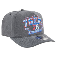 New Era Philadelphia 76ers Throwback Washed Pre-Curved 9FIFTY Snapback Hat