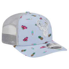 New Era Milwaukee Bucks Adventure Aloha Pattern 9SEVENTY Stretch-Snap Hat
