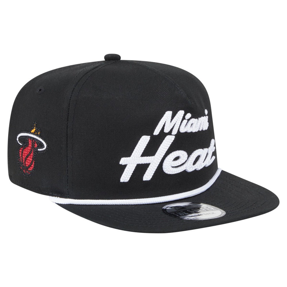 New Era Miami Heat Team Text Golfer Snapback Hat
