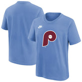 Light Blue Philadelphia Phillies Nike Youth Cooperstown Collection Team Logo T-Shirt