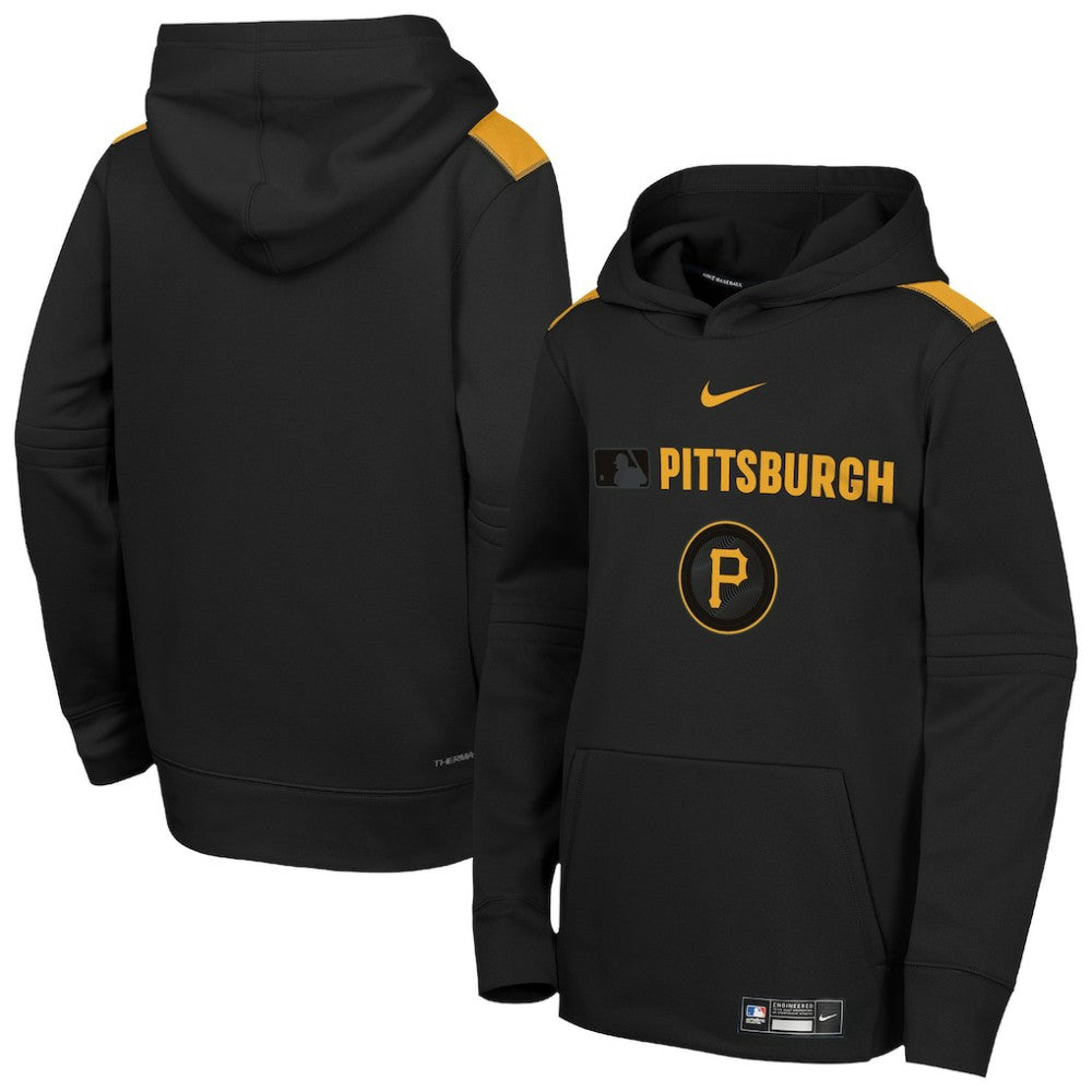 Black Pittsburgh Pirates Nike Youth City Connect Authentic Collection Performance Pullover Hoodie