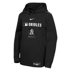 Black Baltimore Orioles Nike Youth City Connect Authentic Collection Performance Pullover Hoodie