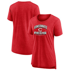 Red Cincinnati Reds Women's Arch Tri-Blend T-Shirt