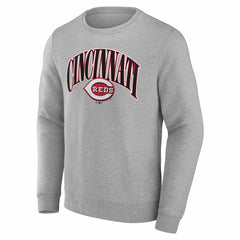 Gray Cincinnati Reds Arch Pullover Sweatshirt